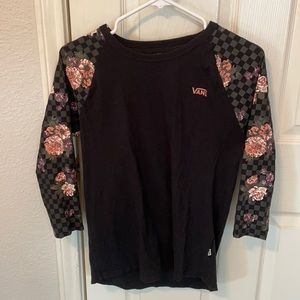 Vans black quarter sleeve with flowers